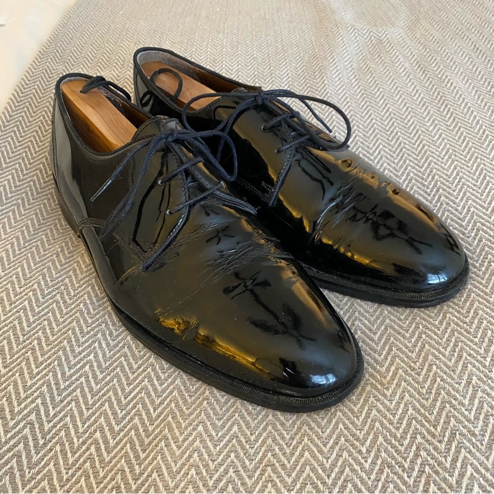 Stacy Adams Patent Leather Oxford Tuxedo Shoe 9.5D